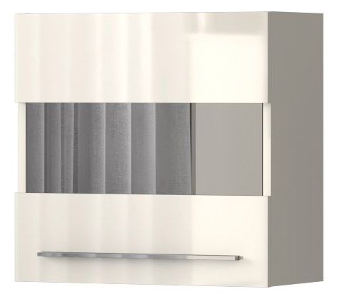 Hängevitrine Fardalen 17, Farbe: Weiß - Abmessungen: 120 x 30 x 30 cm (H x  B x T), mit Push-to-open Funktion