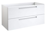 Waschtischunterschrank Meerut 20 mit Siphonausschnitt, Farbe: Weiß matt – 50 x 99 x 45 cm (H x B x T)