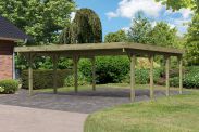 Doppelcarport Classic 2 Variante A mit PVC-Dach, Farbe: Natur KDI, Grundfläche 30,4 m²