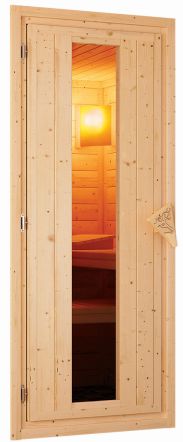 Türpaket 68 mm Sauna Holztür mit Isolierglas 655 * 1750 mm