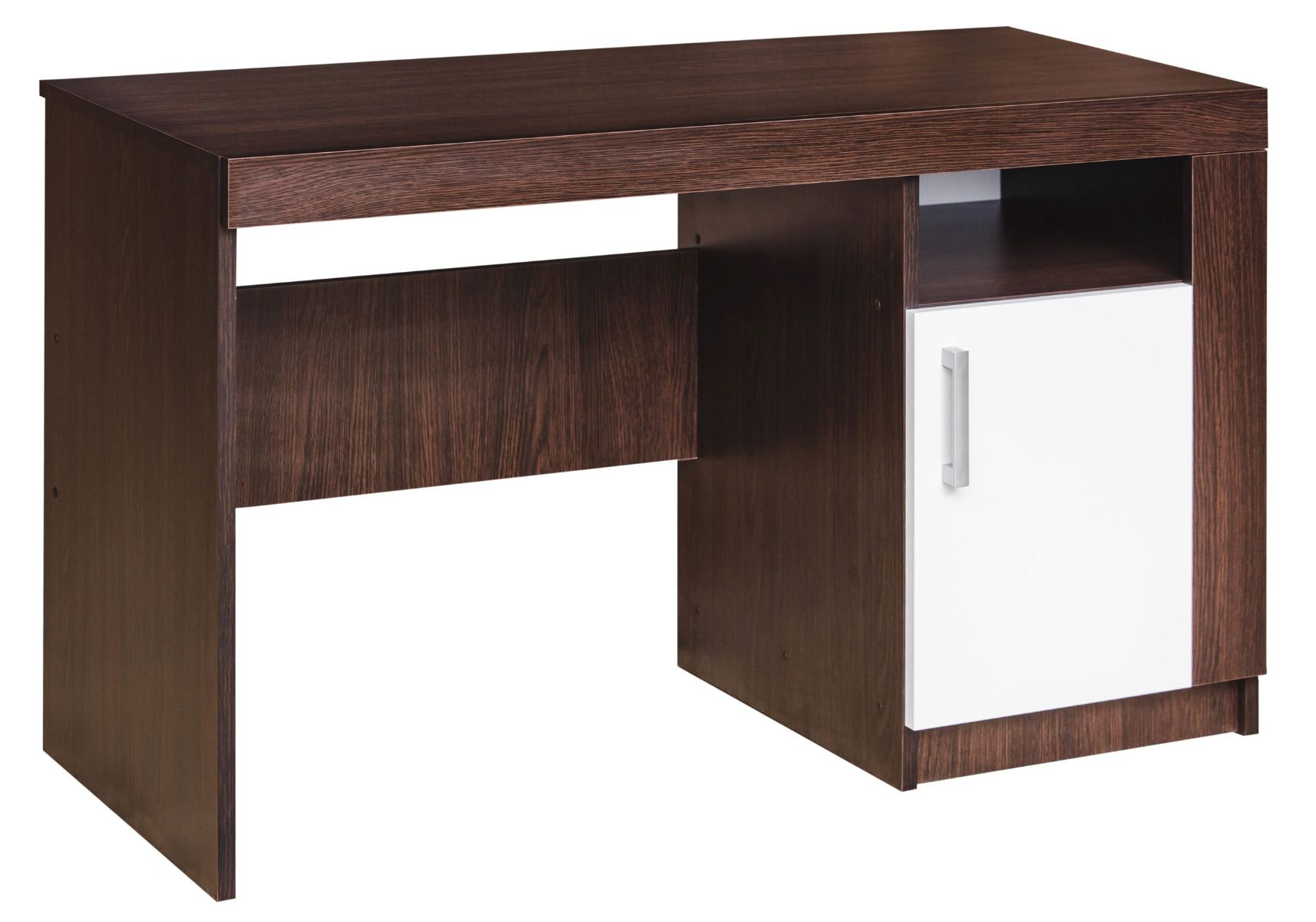 Schreibtisch Ezeiza 01, Farbe: Wenge / Weiß - 75 x 120 x 53 cm (H x B x T)