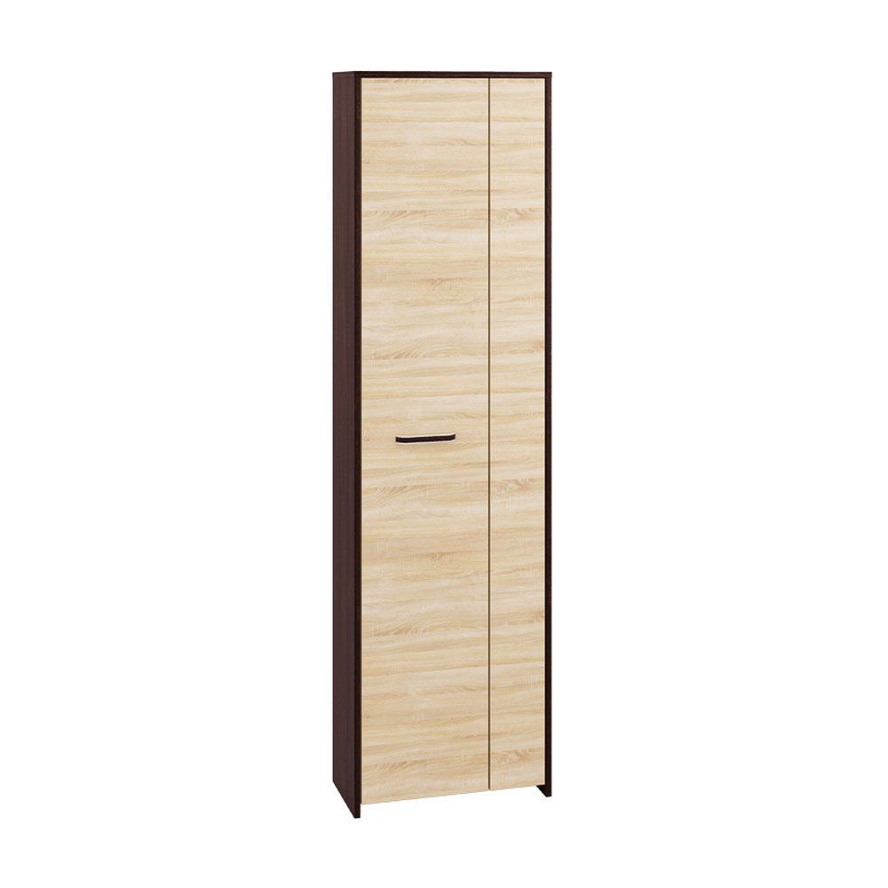 Schrank Xalapa 01, Farbe: Sonoma Eiche hell / Sonoma Eiche dunkel - Abmessungen: 193 x 55 x 27 cm (H x B x T)