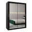 150 cm breiter Kleiderschrank mit 5 Fächern und 2 Türen | Farbe: Schwarz Abbildung
