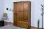 Kleiderschrank Kiefer Vollholz massiv Eichefarben Rustikal Junco 06 - Abmessung: 195 x 135 x 59 cm (H x B x T)