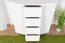Moderne weiße Kommode Kiefer Vollholz Junco 168, langlebig, 100 x 100 x 47 cm, sehr geräumig, 4 Schubladen und 6 Fächer, hochwertig verarbeitet