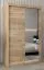 120 cm breiter Kleiderschrank mit 2 Türen | 5 Fächer | Farbe: Sonoma Eiche Abbildung