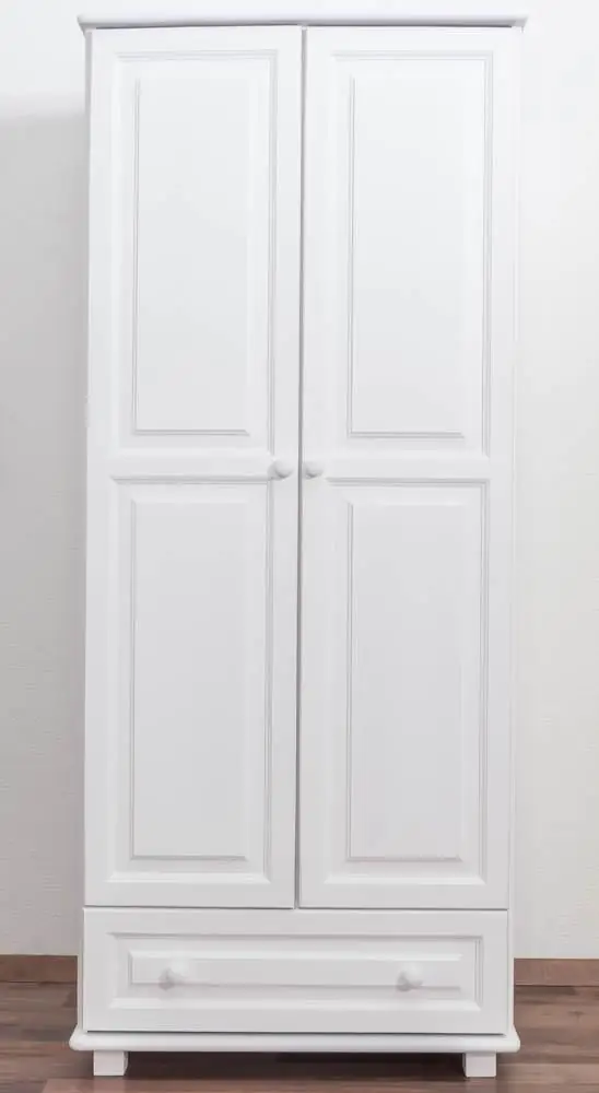 Kiefer-Schrank Landhaus, Farbe: Weiß 190x80x60 cm, Breite Massivholz, Anzahl Farbe: Landhaus, Material (cm) 80, Türen 2, 60, cm (cm) Weiß Länge/Tiefe (cm) Höhe Massivholz, 190, 190x80x60 Kiefer-Schrank